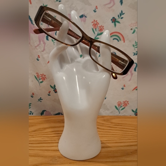 EUC Furla Virgine Brown & Maroon Reading Eyeglass Glasses Frames w/ Gold Tone - Picture 1 of 7